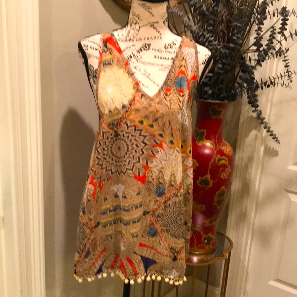 Umgee Tunic Top. Semi sheer. Size S